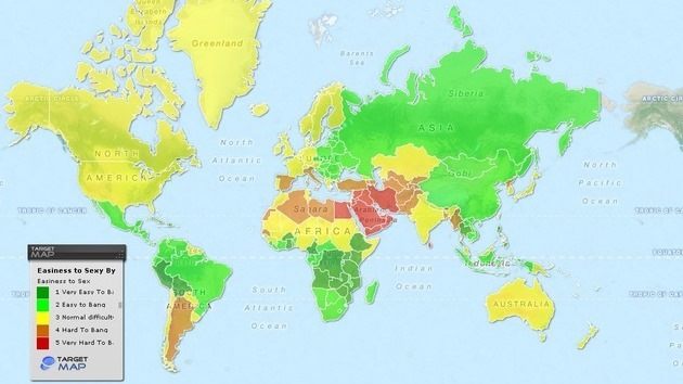 Crean un mapa que revela cuáles son los mejores países para conquistar a las mujeres